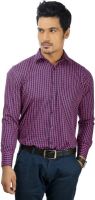 Zeal Men's Checkered Formal Dark Blue, Purple Shirt