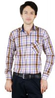 Zrestha Men's Checkered Formal Brown Shirt