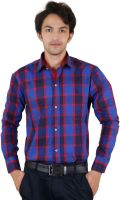 Zrestha Men's Checkered Formal Red Shirt