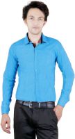 Zrestha Men's Solid Formal Blue Shirt