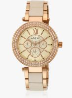 Adexe 008887G-3 White/Golden Analog Watch