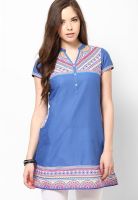 Aurelia Blue Solid Kurtis