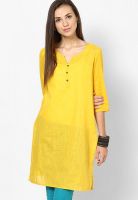 Aurelia Yellow Solid Kurtas