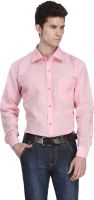 Ausy Men's Solid Formal Pink Shirt