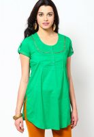 G Green Solid Kurtis