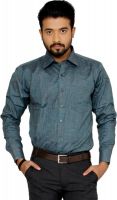 Indian Weller Men's Woven Formal Green Shirt