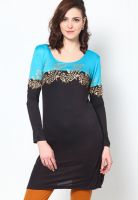 Ira Soleil Black Printed Kurtis