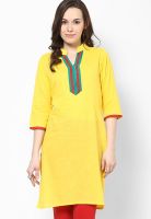 Jaipur Kurti Yellow Solid Kurtis