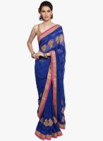 Jashn Blue Embellished Saree