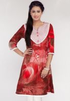 Kurti'S Red Printed Kurtis