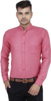 LEAF Men's Solid Formal Pink, Red Shirt