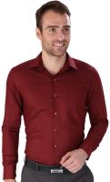 Magson Elite Men's Solid Formal Maroon Shirt