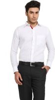 Protext Men's Solid Formal Linen White Shirt
