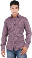 Relish Men's Checkered Formal Black, Red Shirt