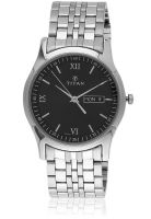 Titan 1636Sm01 Silver/Black Analog Watch