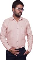 United Polo Hills Men's Solid Formal Pink Shirt
