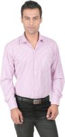 Zido Men's Striped Formal Purple Shirt