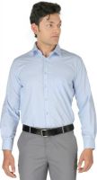 Zido Men's Striped Formal Light Blue Shirt