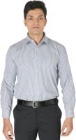 Zido Men's Striped Formal Dark Blue Shirt