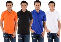 Blaze Solid Men's Polo Neck Multicolor T-Shirt(Pack of 4)