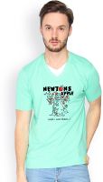 Campus Sutra Solid Men's V-neck Green T-Shirt
