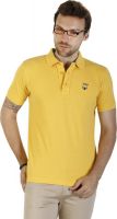 Duke Stardust Solid Men's Polo Neck Yellow T-Shirt