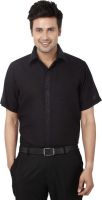 Hancock Men's Solid Formal Black Shirt