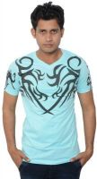Lampara Printed Men's V-neck Blue T-Shirt