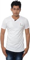 Lampara Solid Men's V-neck White T-Shirt