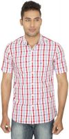 SmartCasuals Men's Checkered Casual Red Shirt