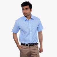 Studio Nexx Men's Woven, Checkered Formal Blue Shirt