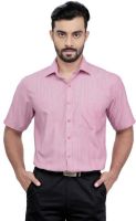 Zeal Men's Solid Formal Pink Shirt