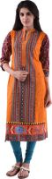 Aarr Printed Women's A-line Kurta(Orange)