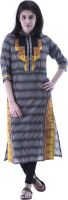 Aarr Printed Women's Straight Kurta(Black)