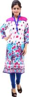 Abhinandan Crafts Printed Women's Straight Kurta(Pink)