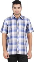ALLTIMES Men's Checkered Casual Blue, Grey, White Shirt