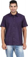 ALLTIMES Men's Solid Casual Purple Shirt