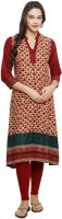 Alom Printed Women's Anarkali Kurta(Maroon)
