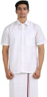 Anytime Men's Solid Casual White Shirt