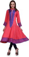 Assemblage Solid Women's Anarkali Kurta(Red)