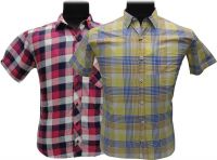 BK Black Men's Checkered Casual Yellow, Red, Blue Shirt(Pack of 2)