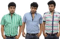 BK Black Men's Striped Casual Multicolor Shirt(Pack of 3)