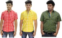 BK Black Men's Striped Casual Multicolor Shirt(Pack of 3) BK Black Men's Striped Casual Multicolor Shirt(Pack of 3)
