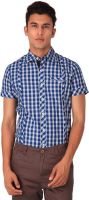 Blacksoul Men's Checkered Casual Purple Shirt