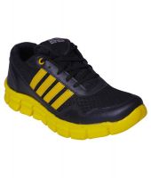 Ewake Black & Yellow Sports Shoes