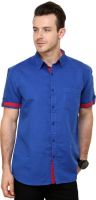 Greenfibre Men's Solid Casual Blue Shirt