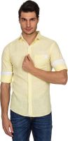 Indocity Men's Solid Casual Yellow Shirt Indocity Men's Solid Casual Yellow Shirt