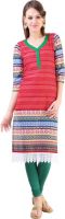 Libas Printed Women's Straight Kurta(Red)