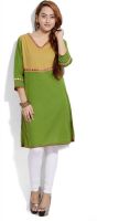 Maandna Solid Women's Kurta(Green)