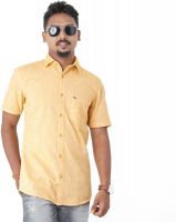 Passion Men's Solid Casual Orange Shirt